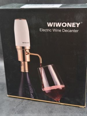 WIWONEY Electric Wine Aerator and Dispenser (Rose Gold & White) – USB Rechargeable Smart Decanter Pump